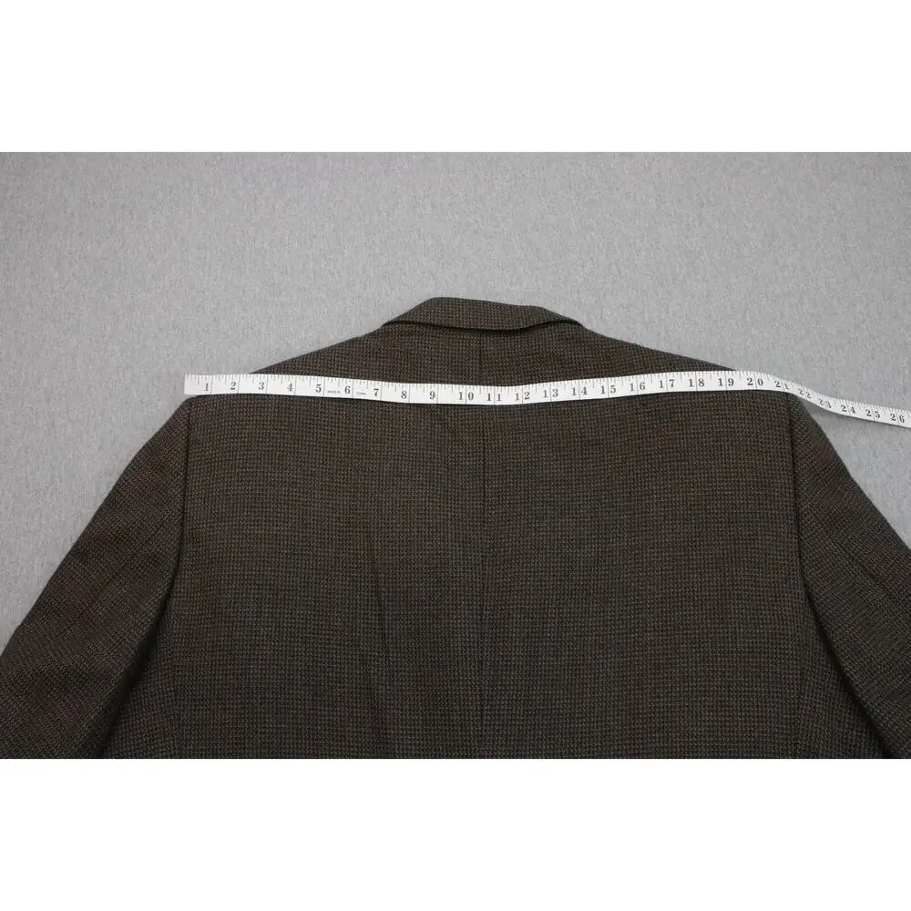 Pronto Uomo Blazer Mens 48R Houndstooth Lambs Wool 2 Button Single Breasted